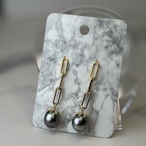 Tahitian Pearl Gold Filled Earrings